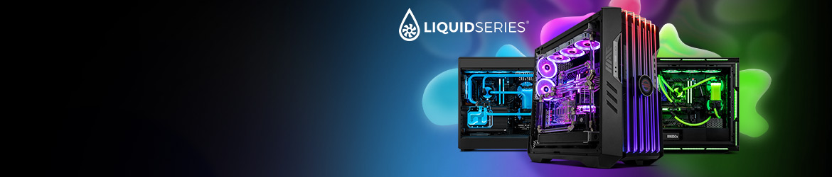 Liquid Series® Descubra o expoente máximo do desempenho e do estilo com os PC Liquid Series® refrigerados a água da PCSpecialist.