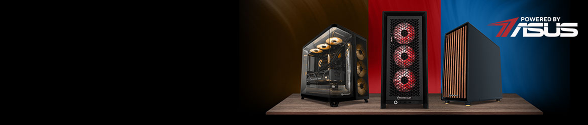 Domine com o melhor Os sistemas PCSpecialist com tecnologia ASUS são sinónimo de exclusividade. Significam o melhor desempenho. Uma obra de arte tecnológica. Porquê contentar-se com menos?